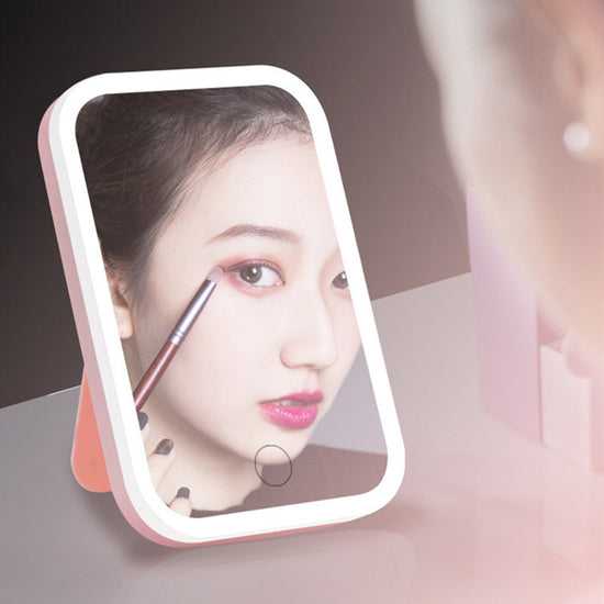 Square LED Makeup Mirror With Light Smart Touch Portable
